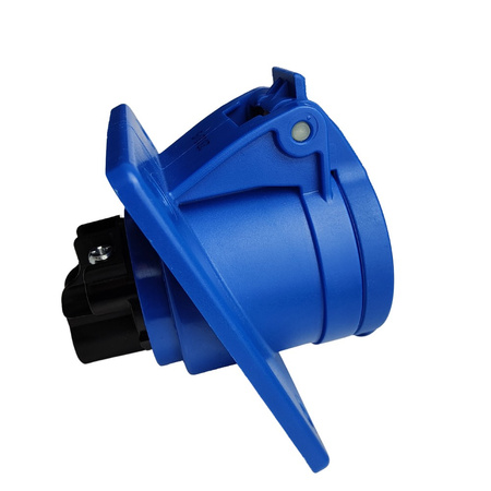 PCE Einbausteckdose schräg 16A 3P 230V 6h Anbausteckdose blau IP44 TWIST 413-6