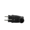 Hermetische Winkelstecker 230V 2P+E IP44 16A schwarz Typ E W-89998