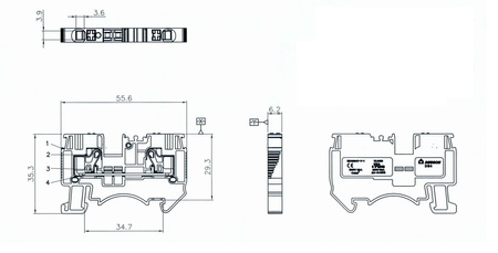 Reihenklemme 4mm2 Durchgangsklemme Grau UL DS4-01P-11-00A(H)
