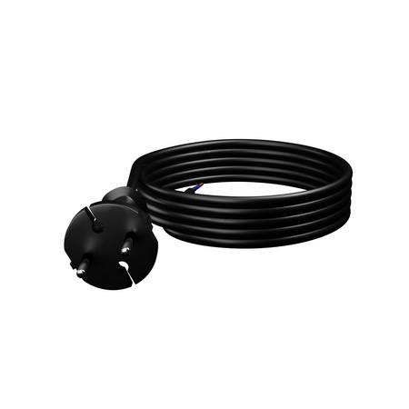 Anschlusskabel 3m mit geradem Stecker TYP E 230V 16A 2×1,5 mm² H05RR-F PP-21 Schwarz W-97193