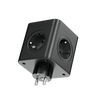 Steckdosenadapter mit 4x 230V Schuko Steckdosen 2x USB-A 1x USB-C Schwarz W-00359