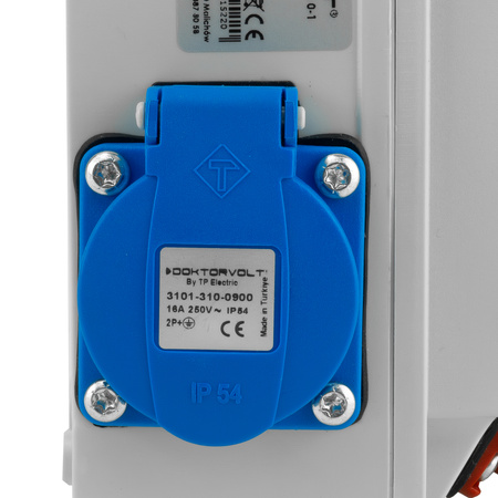 Wandverteiler 16A 2x230V mit Nockenschalter IP44 Stromverteiler Komplett Verdrahtet Doktorvolt DV-5220-D