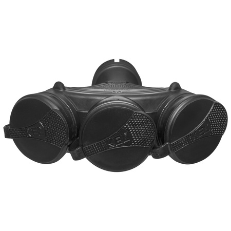 Tragbarer Verteiler Schwarz R-X3/44S IP44 3×2P+E 16A 250V Schuko W-01162