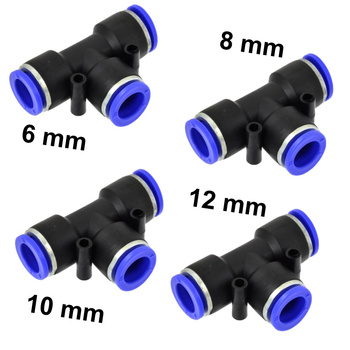 Schlauchverbinder PU/PE Druckluftverbinder Typ T 6 8 10 12 mm G03043