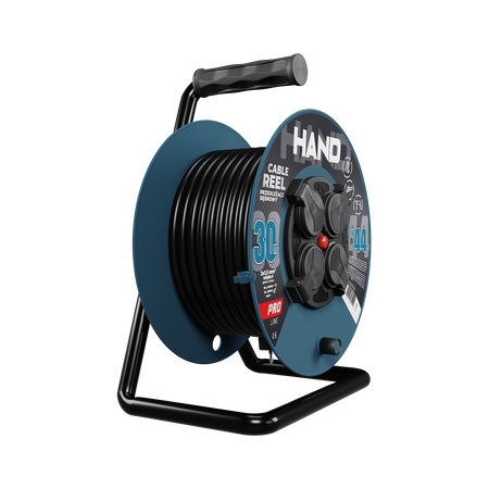 Kabeltrommel HAND PRO 30m 4x Steckdosen 230V IP44 H05RN-F 3x1,5 mm² W-96306