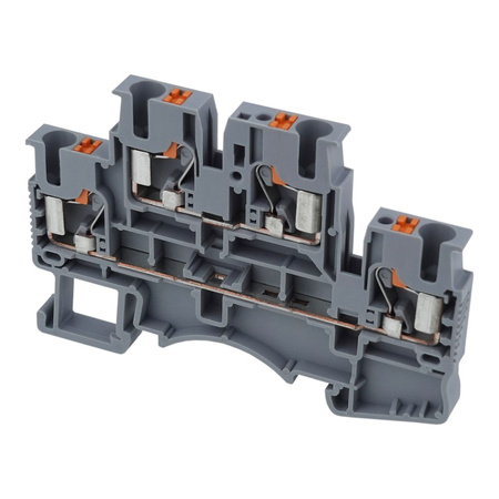 Reihenklemme 2.5mm2 4 Leiter Doppelstockklemme Etagenklemme Grau DSKK2.5-01P-11-00A