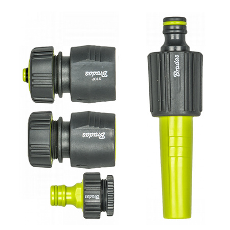 Sprühset 4-teilig Bradas 1/2" Gartenschlauch-Set Schnellkupplung HahnanschlussSchnellverbinder LE-S5500-12K