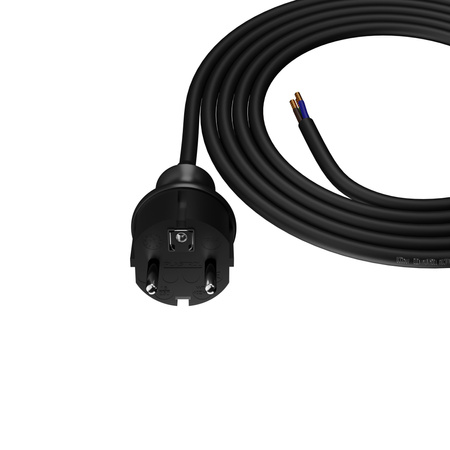 Anschlusskabel 2m IP44 mit geradem Stecker 250V 16A 3x1,5 mm² H05VV-F PP-40H Schwarz W-98382