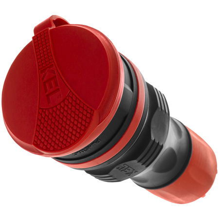 Tragbare zerlegbar Steckdose 230V Schuko IP44 mit Klappe Schwarz-Rot W-01148