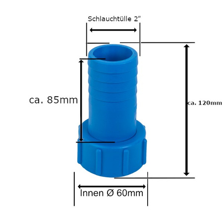 IBC Adapter IG S60x6 Schlauchtülle 2" drehbar für IBC Container Bradas 6256