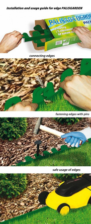 Bradas Umrandung Rasenkante Gartenzaun für Rasenbeete braun 75m PALISGARDEN OBP1201-075BN