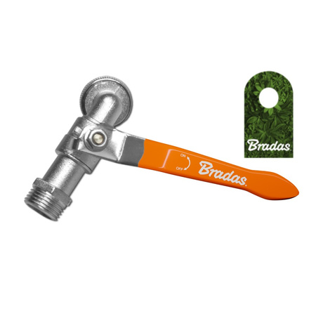 Auslaufkugelhahn Messing 3/4" AG Auslaufhahn Kugelhahn Schlauchhahn Gartenhahn Schlauchtülle 3/4" BRADAS GKK033419