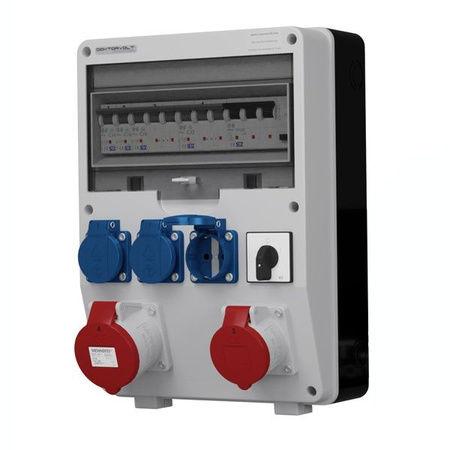 Stromverteiler TD-S/FI 32A 16A 3x230V mit Nockenschalter 4P Doktorvolt DV-2404-D