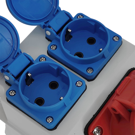 Baustromverteiler Gehäuse ohne Verkabelung 16A 400V 2x 230V Schuko Leergehäuse mit Steckdosen TpE 3317-200-5000