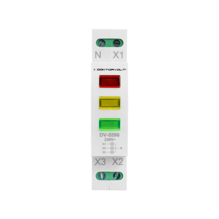 Leuchtmelder LED Dreiphasig 230V/400V Phasenkontrolle Signalleuchte rot grün gelb Doktorvolt DV-5596