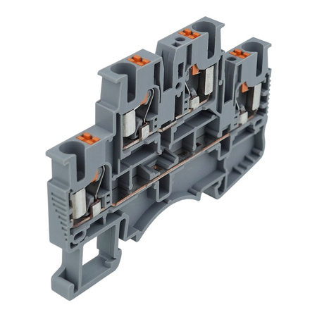 Reihenklemme 2.5mm2 4 Leiter Doppelstockklemme Etagenklemme Grau DSKK2.5-01P-11-00A