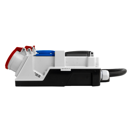 Baustromverteiler 2x16A 32A CEE 4x230V Mobilverteiler mit Griff und Kabel mit 32A CEE-Stecker Stromverteiler Doktorvolt DV-1437-F