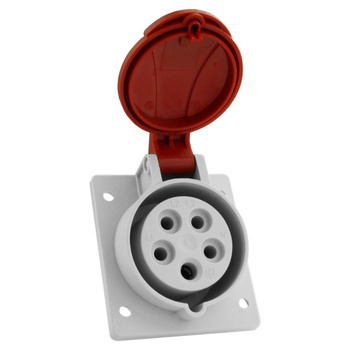 Schräg Einbausteckdose 16A 400V 5P IP54 CEE Steckdose Doktorvolt IEN 1653 DV