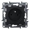 Steckdose 2P + E franz. System schwarz Niloe Step 863531