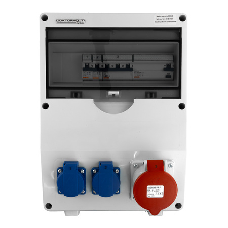 Baustromverteiler TD-S/FI 32A Leitungsschutzschalter 2x230V Stromverteiler Komplett Schuko Doktorvolt DV-6725-D