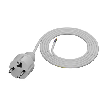 Anschlusskabel 1,5m IP44 mit geradem Stecker 250V 16A 3x1 mm² H05VV-F PP-40H Weiß W-98369