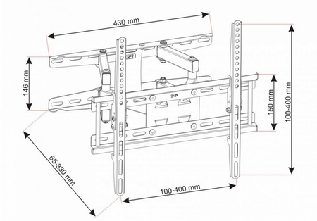 TV-Halterung für 23-60" LED/LCD 45kg vertikal/horizontal UX150 ART