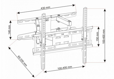 TV-Halterung für 23-60" LED/LCD 45kg vertikal/horizontal UX150 ART UX-150