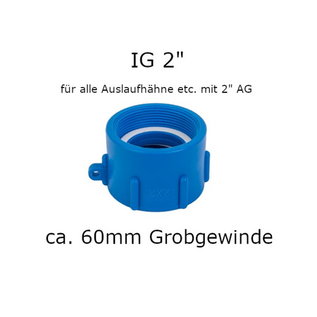 IBC Adaper S60x6 mit 2" IG für Auslaufhahn Kappe für Regenwassertank Bradas IBCS60F-F200