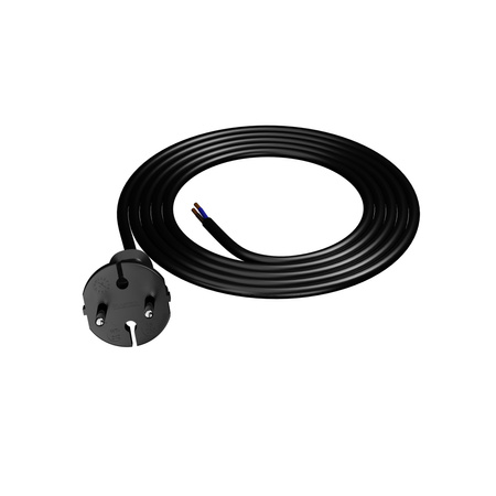 Anschlusskabel 1,5m mit geradem Stecker TYP E 230V 16A 2×1 mm² H05BQ-F PP-21 Schwarz W-98573