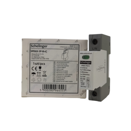 Überspannungsschutz 1P 12,5kA(10/350) klasse T1+T2 (B+C) Schelinger A51-SPD03-1P-B+C