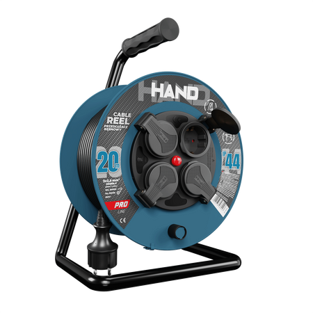 Kabeltrommel HAND PRO 20m 4x Steckdosen 230V IP44 H05RN-F 3x2,5 mm² W-96316
