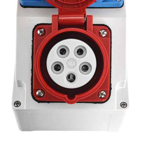 Baustromverteiler Gehäuse ohne Verkabelung 16A 400V 2x 230V Schuko Leergehäuse mit Steckdosen TpE 3317-200-5000