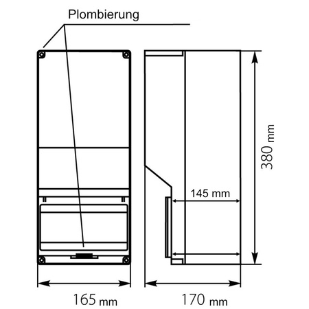 Zählergehäuse OZP-1 IP65 Zählertafel für 1Phasige Zähler geeignet E-P 38.03