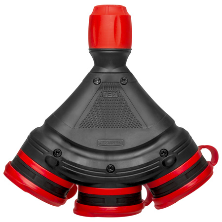 Dreifach-Steckdose Schuko IP44 3×2P+E 16A Schwarz-Rot 250V GN-X3/44S EXTREM W-01164