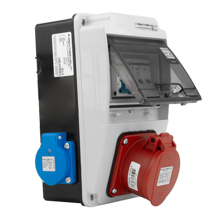 Wandverteiler XS-S 16A 2x230V IP44 Stromverteiler Komplett Verdrahtet Doktorvolt DV-5107-D