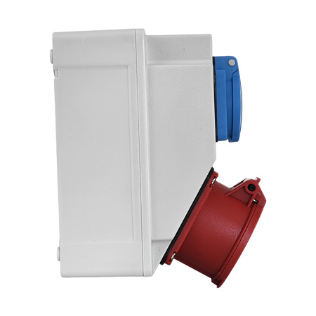 Baustromverteiler Gehäuse ohne Verkabelung 16A 400V 2x 230V Schuko Leergehäuse mit Steckdosen TpE 3317-200-5000