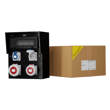 Baustromverteiler Vollgummi HD-S IP67 32A/5P 16A/5P 2x230V Doktorvolt® DV-9542-D