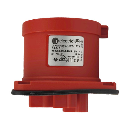 CEE Einbaustecker gerade 5P 32A 400V IP44 75x75 3107-320-1675