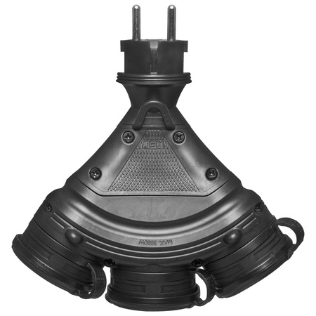Tragbarer Verteiler Schwarz R-X3/44S IP44 3×2P+E 16A 250V Schuko W-01162