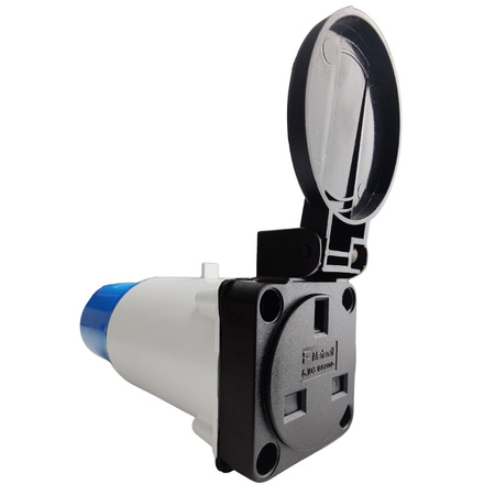 Marlanvil CEE Camping Adapter mit Stecker 16A auf 13A 250V Steckdose britischer Standard Stromadapter IP44 6.8216.SUK