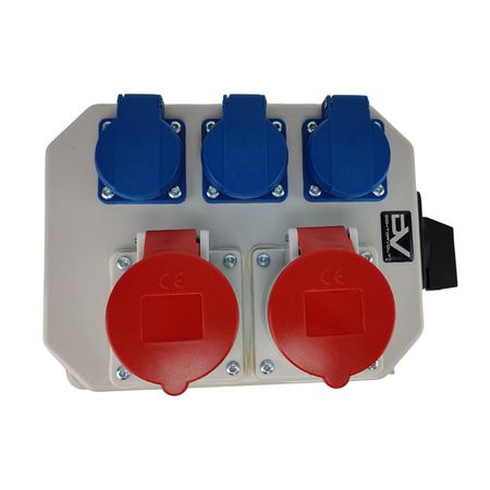 Stromverteiler BAU 2x16A 3x230V mit Trennschalter 0-1 32A Doktorvolt® DV-9771-D