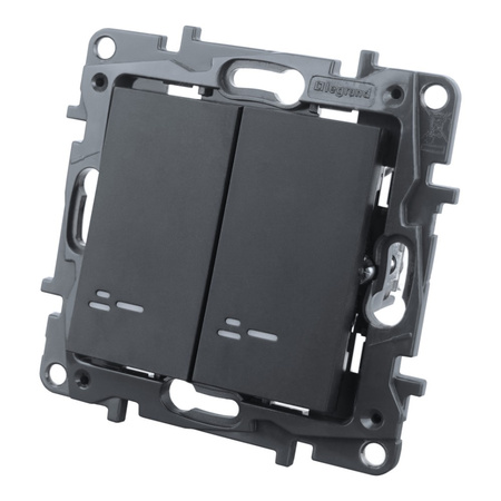 Doppelschalter beleuchtet schwarz Niloe Step 863515