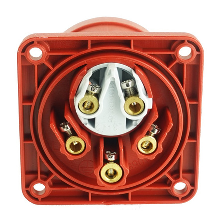 CEE Einbaustecker mit Phasenwender gerade 5P 32A 400V IP44 3107-354-1600