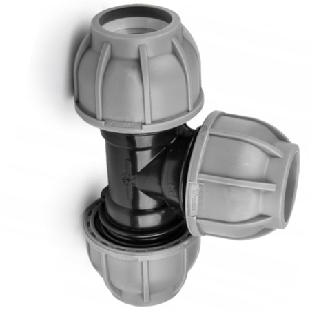 T-Stück für PE Rohr 40 / 32 / 40 mm Verbinder PN10 BRADAS DSRA10T4032