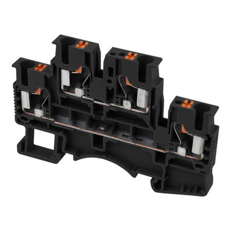 Reihenklemme 2.5mm2 4 Leiter Doppelstockklemme Etagenklemme Schwarz DSKK2.5-01P-13-00A(H