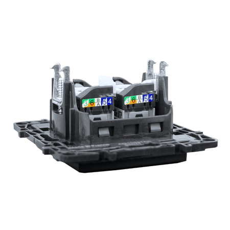 Computersteckdose 2xRJ45 CAT5e schwarz Niloe Step 863560