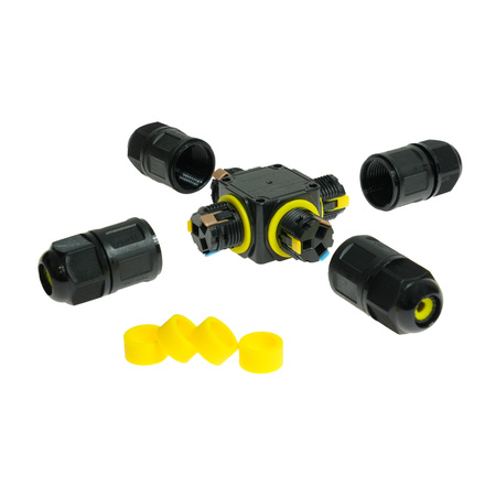 Hermetischer 4-fach Kabelverteiler RKH3-4SS IP68 3-polig schraubenlos W-00401