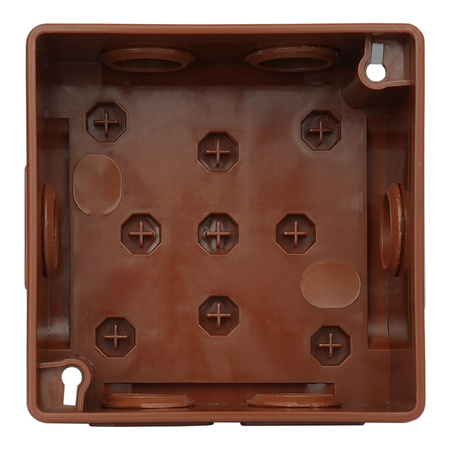Abzweigkasten Aufputz-Feuchtraum Verbindungsdose Gummi Verschraubung gewindelos braun 86x86x40 mm ViPlast 022-02