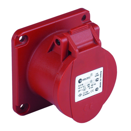 CEE Einbausteckdose gerade 400V 16A 4P 70x70 mm 3122-321-1670