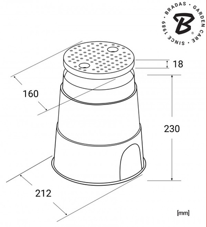 Ventilbox Ventilkasten mit Deckel Bewässerung rund MINI 21cm DSSZ-O21G